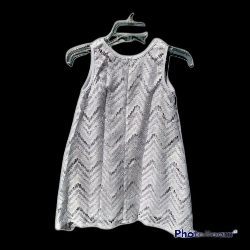 Sally Miller Dress White Lace Sleeveless Lined Pointed Hem Size L Formal GND